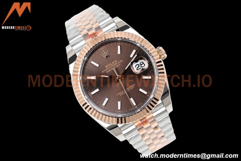 Rolex - DJ2 41mm 126331 Jub Flt RG Wrapped 904L RG/Stk Choco/Stk EWF A3235