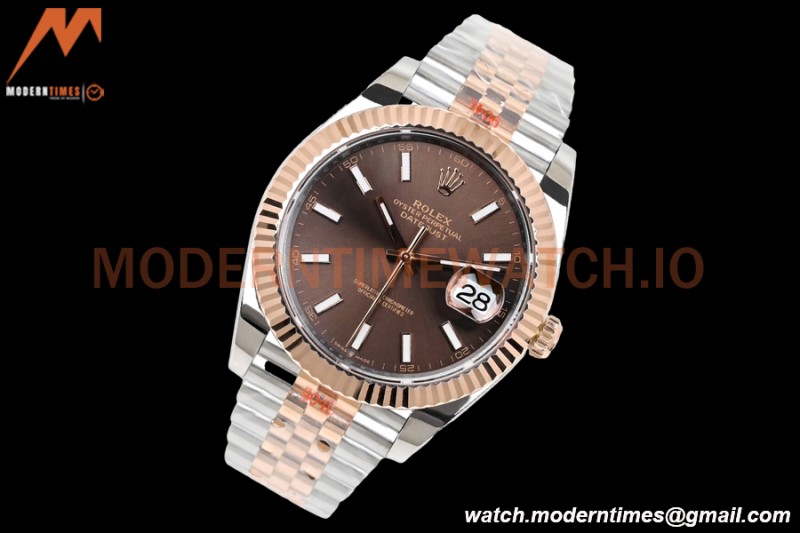 Rolex - DJ2 41mm 126331 Jub Flt RG Wrapped 904L RG/Stk Choco/Stk EWF A3235