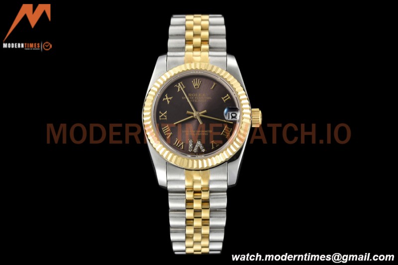Rolex - Datejust Ladies 278273 31mm Jub Flt YG/SS Brown/Rmn GDF MY8215