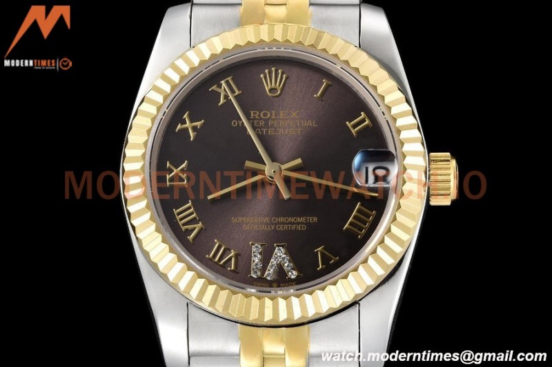 Rolex - Datejust Ladies 278273 31mm Jub Flt YG/SS Brown/Rmn GDF MY8215