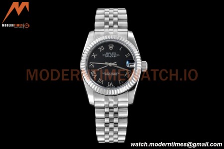Rolex - Datejust Ladies 278274 31mm Jub Flt SS/SS Blk/Rmn GDF MY8215