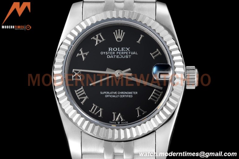Rolex - Datejust Ladies 278274 31mm Jub Flt SS/SS Blk/Rmn GDF MY8215