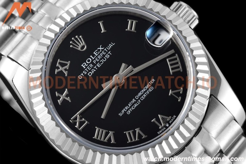 Rolex - Datejust Ladies 278274 31mm Jub Flt SS/SS Blk/Rmn GDF MY8215
