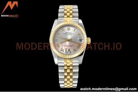 Rolex - Datejust Ladies 278273 31mm Jub Flt YG/SS Silv/Rmn GDF MY8215
