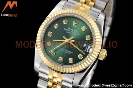 Rolex - Datejust Ladies 278273 31mm Jub Flt YG/SS Green/Dia GDF MY8215