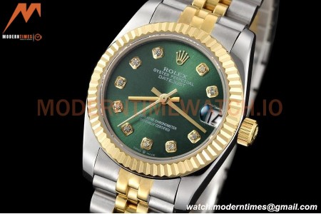 Rolex - Datejust Ladies 278273 31mm Jub Flt YG/SS Green/Dia GDF MY8215