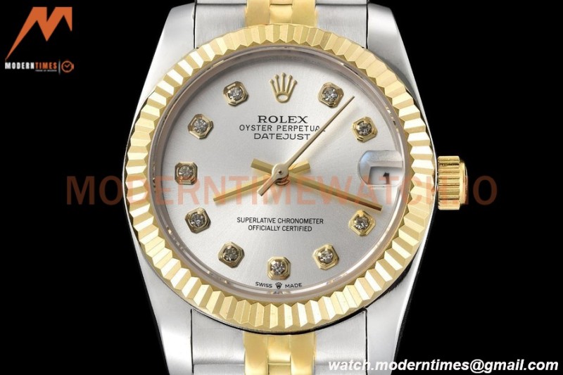 Rolex - Datejust Ladies 278273 31mm Jub Flt YG/SS Silv/Dia GDF MY8215