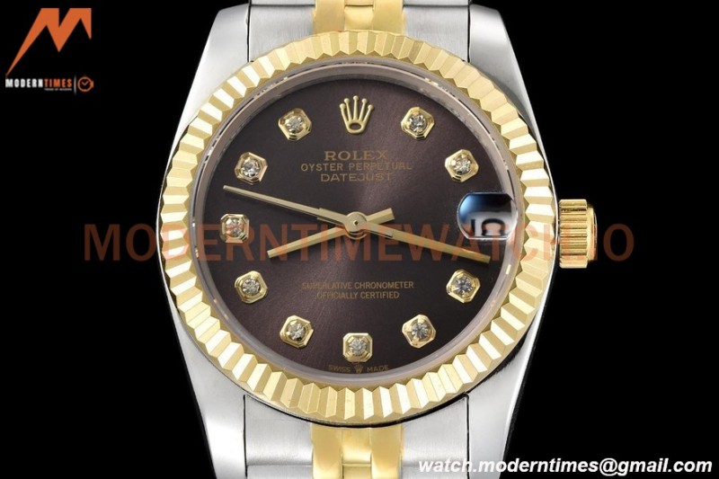 Rolex - Datejust Ladies 278273 31mm Jub Flt YG/SS Brown/Dia GDF MY8215