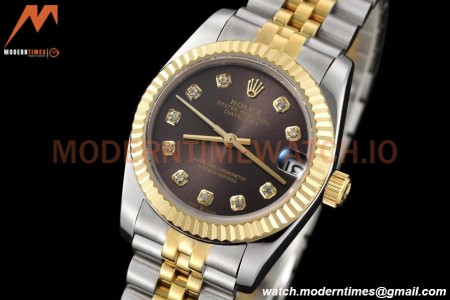 Rolex - Datejust Ladies 278273 31mm Jub Flt YG/SS Brown/Dia GDF MY8215