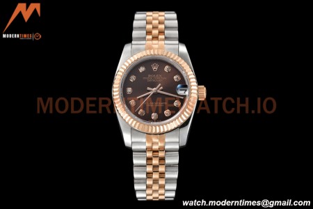Rolex - Datejust Ladies 278271 31mm Jub Flt RG/SS Brn/Dia GDF MY8215