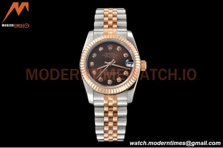 Rolex - Datejust Ladies 278271 31mm Jub Flt RG/SS Brn/Dia GDF MY8215