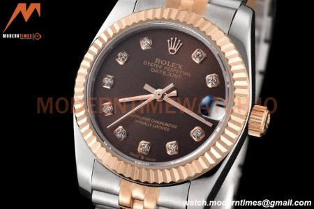 Rolex - Datejust Ladies 278271 31mm Jub Flt RG/SS Brn/Dia GDF MY8215