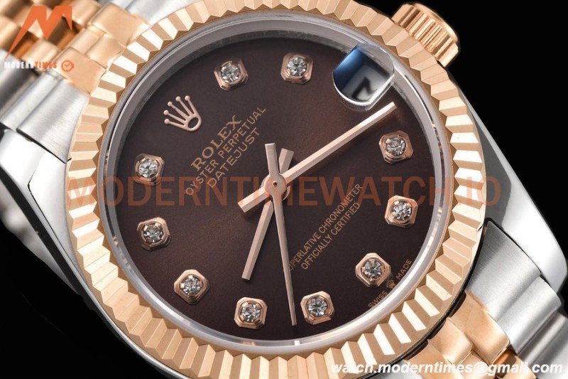 Rolex - Datejust Ladies 278271 31mm Jub Flt RG/SS Brn/Dia GDF MY8215
