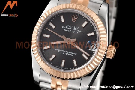 Rolex - Datejust Ladies 278271 31mm Jub Flt RG/SS Grey/Stk GDF MY8215