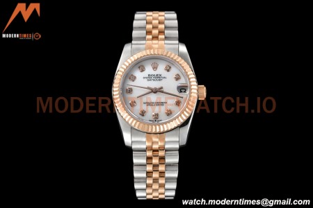 Rolex - Datejust Ladies 278271 31mm Jub Flt RG/SS White Mop/Dia GDF MY8215