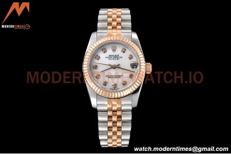 Rolex - Datejust Ladies 278271 31mm Jub Flt RG/SS White Mop/Dia GDF MY8215