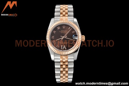 Rolex - Datejust Ladies 278271 31mm Jub Flt RG/SS Brn/Rmn GDF MY8215