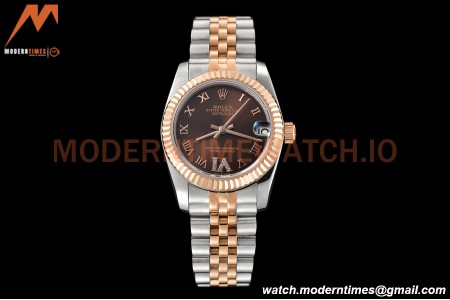 Rolex - Datejust Ladies 278271 31mm Jub Flt RG/SS Brn/Rmn GDF MY8215