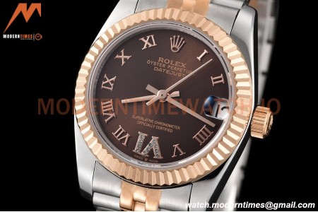 Rolex - Datejust Ladies 278271 31mm Jub Flt RG/SS Brn/Rmn GDF MY8215