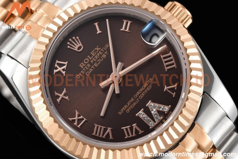 Rolex - Datejust Ladies 278271 31mm Jub Flt RG/SS Brn/Rmn GDF MY8215