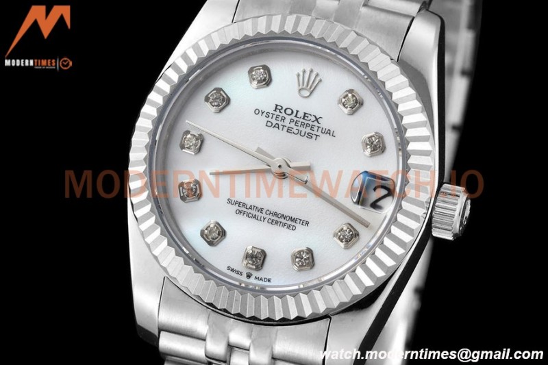 Rolex - Datejust Ladies 278274 31mm Jub Flt SS/SS White Mop/Dia GDF MY8215