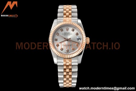 Rolex - Datejust Ladies 278271 31mm Jub Flt RG/SS Silv/Dia GDF MY8215