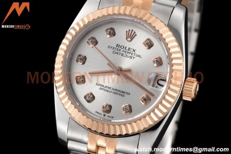 Rolex - Datejust Ladies 278271 31mm Jub Flt RG/SS Silv/Dia GDF MY8215