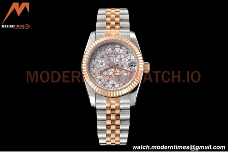 Rolex - Datejust Ladies 278271 31mm Jub Flt RG/SS Silver Floral/Dia GDF MY8215