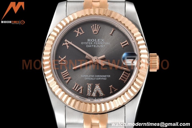 Rolex - Datejust Ladies 278271 31mm Jub Flt RG/SS Grey/Rmn GDF MY8215