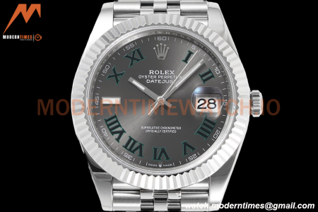 Rolex - Datejust 126334 41mm Wimbledon Jub Flt 904L SS/SS Grey/Rmn ZF A2824