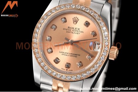 Rolex - Datejust Ladies 278381 31mm Jub Dia RG/SS Champ/Dia GDF MY8215