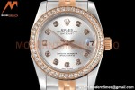 Rolex - Datejust Ladies 278381 31mm Jub Dia RG/SS Silv/Dia GDF MY8215