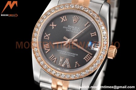 Rolex - Datejust Ladies 278381 31mm Jub Dia RG/SS Grey/Rmn GDF MY8215