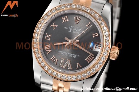 Rolex - Datejust Ladies 278381 31mm Jub Dia RG/SS Grey/Rmn GDF MY8215