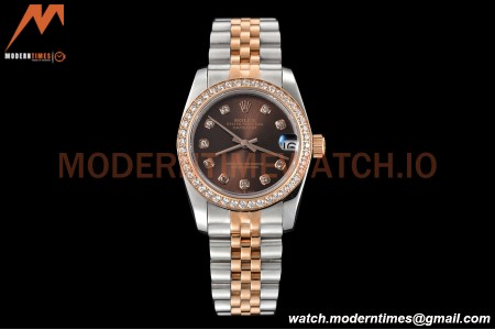 Rolex - Datejust Ladies 278381 31mm Jub Dia RG/SS Brn/Dia GDF MY8215