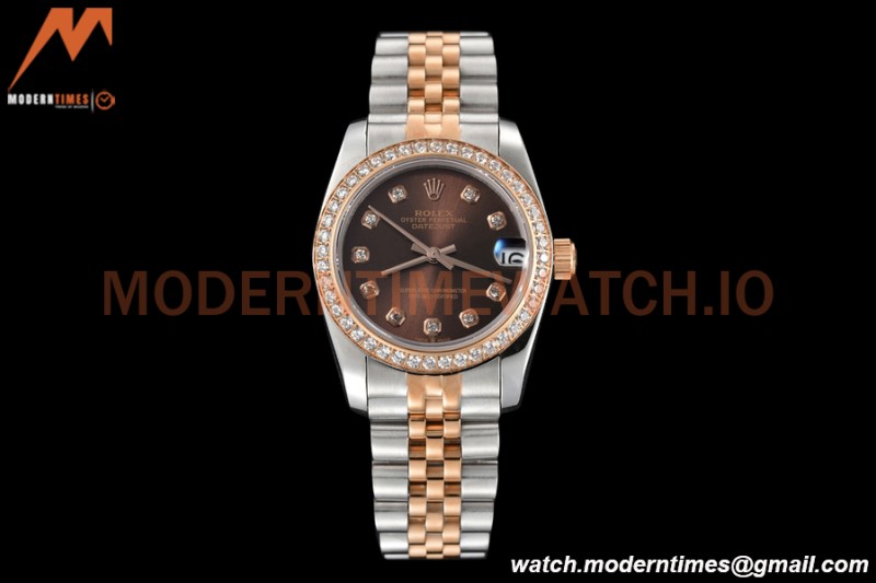 Rolex - Datejust Ladies 278381 31mm Jub Dia RG/SS Brn/Dia GDF MY8215