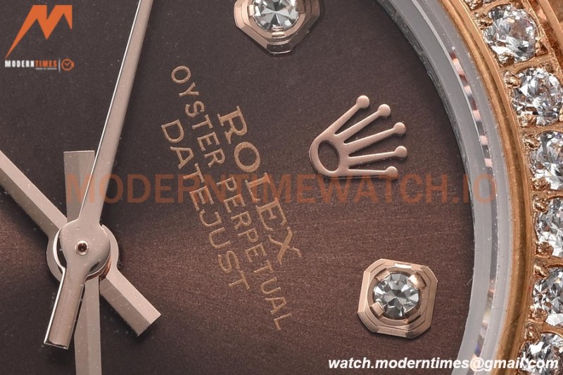Rolex - Datejust Ladies 278381 31mm Jub Dia RG/SS Brn/Dia GDF MY8215