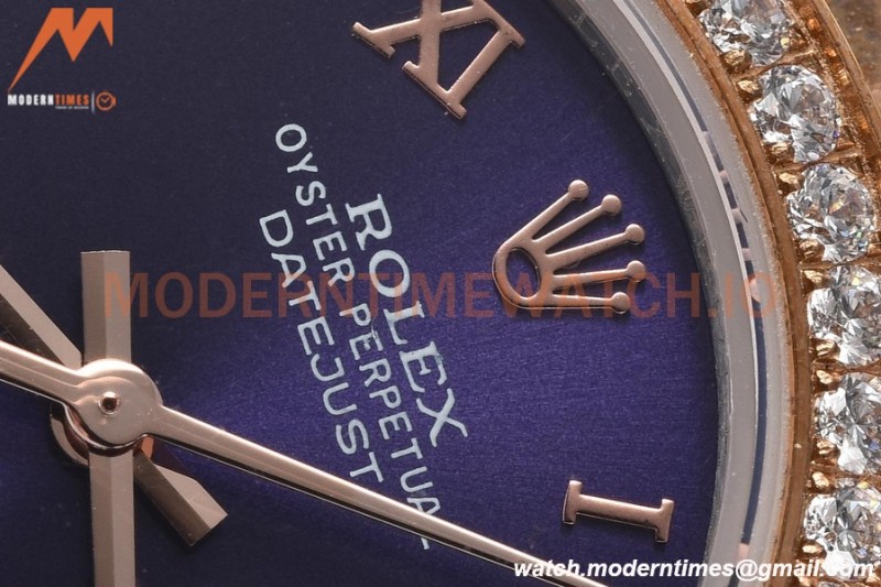 Rolex - Datejust Ladies 278381 31mm Jub Dia RG/SS Purp/Rmn GDF MY8215