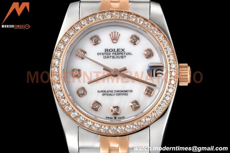 Rolex - Datejust Ladies 278381 31mm Jub Dia RG/SS W-Mop/Dia GDF MY8215