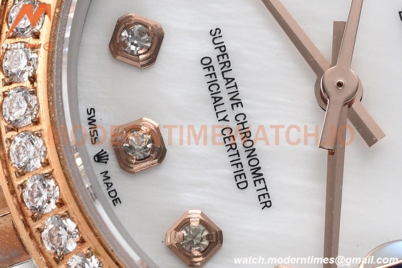 Rolex - Datejust Ladies 278381 31mm Jub Dia RG/SS W-Mop/Dia GDF MY8215