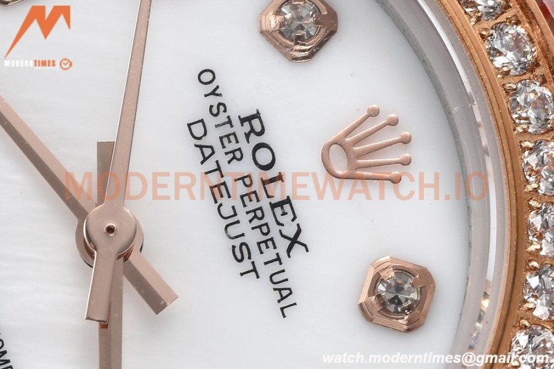 Rolex - Datejust Ladies 278381 31mm Jub Dia RG/SS W-Mop/Dia GDF MY8215