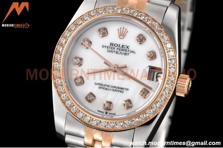 Rolex - Datejust Ladies 278381 31mm Jub Dia RG/SS W-Mop/Dia GDF MY8215