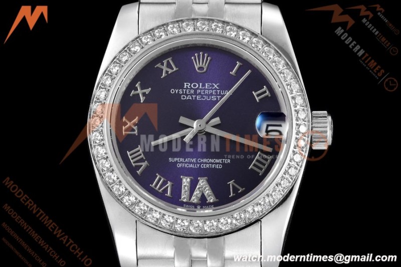 Rolex - Datejust Ladies 278384 31mm Jub Dia SS/SS Purp/Rmn GDF MY8215