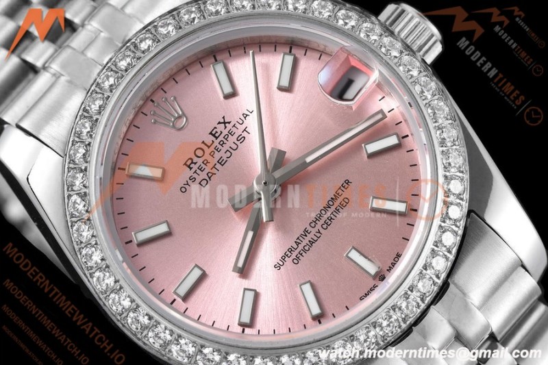 Rolex - Datejust Ladies 278384 31mm Jub Dia SS/SS Pink/Stk GDF MY8215
