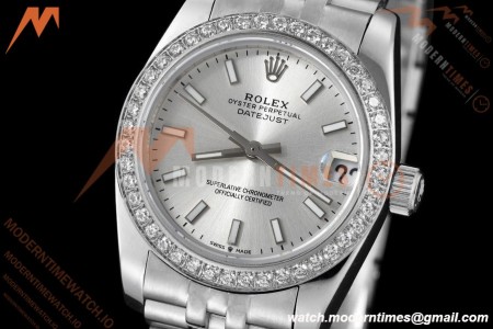 Rolex - Datejust Ladies 278384 31mm Jub Dia SS/SS Silv/Stk GDF MY8215