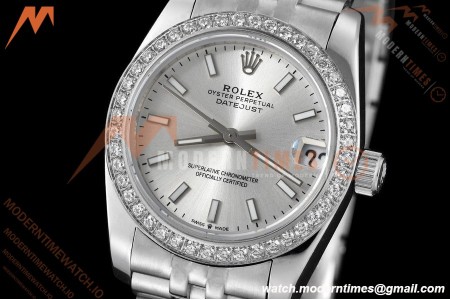 Rolex - Datejust Ladies 278384 31mm Jub Dia SS/SS Silv/Stk GDF MY8215