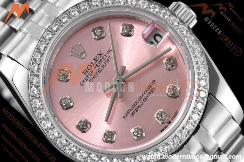 Rolex - Datejust Ladies 278384 31mm Jub Dia SS/SS Pink/Dia GDF MY8215