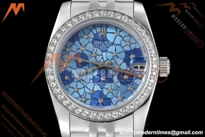 Rolex - Datejust Ladies 278384 31mm Jub Dia SS/SS Floral Motif/Dia GDF MY8215