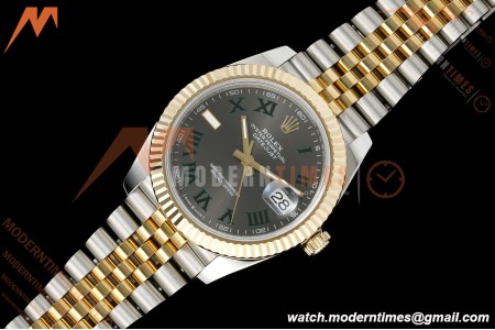 Rolex - DJ2 41mm 126333 Jub Flt Gold Wrapped Gain Weight YG/SS Wimbledon Grey/Rmn 3EF V2 VR3235