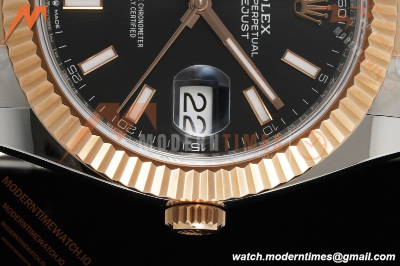 Rolex - Datejust 126331 41mm 904L Gain Weight Oys Flt RG/SS Blk/Stk ARF SH3235